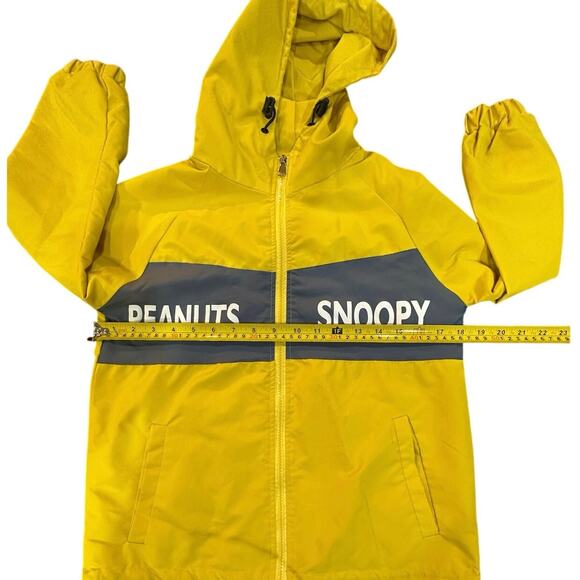 VTG Peanuts Worldwide Snoopy Yellow Boys Size 12 Large Hooded Raincoat Jacket - Picture 14 of 16